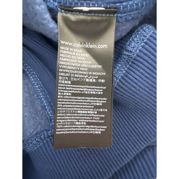 NWT Calvin Klein Varsity Sweatshirt Style Logo Relaxed Cobalt Blue Size 2X - Picture 6 of 6